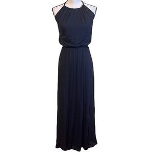 slim fit dress slacks Stolen Stores Halter Bias Maxi Slip Dress in Cobalt main image 1